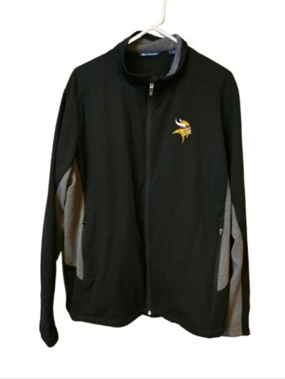 Cutter & Buck Black and Gray Minnesota Vikings Softshell Jacket XL